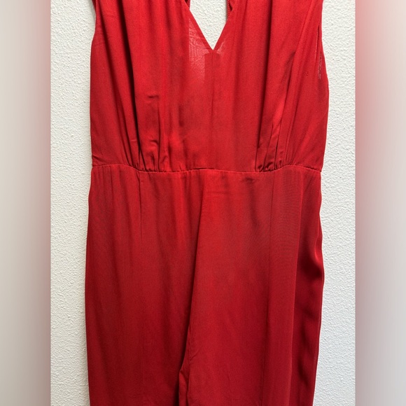 Reformation Sylvania Jumpsuit Romper Button Keyhole Pompeian Deep Red Size 10 - Picture 7 of 16